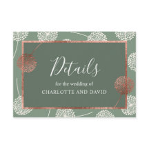 Modern Sage Green Dandelcard Einsteckkarte