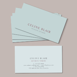 Modern Sage Green Einfach Minimalistisch Visitenkarte