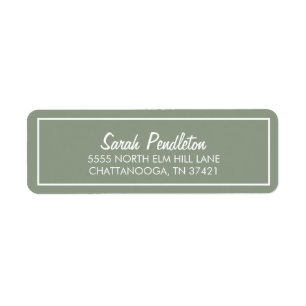 Modern Sage Green Elvory White Script