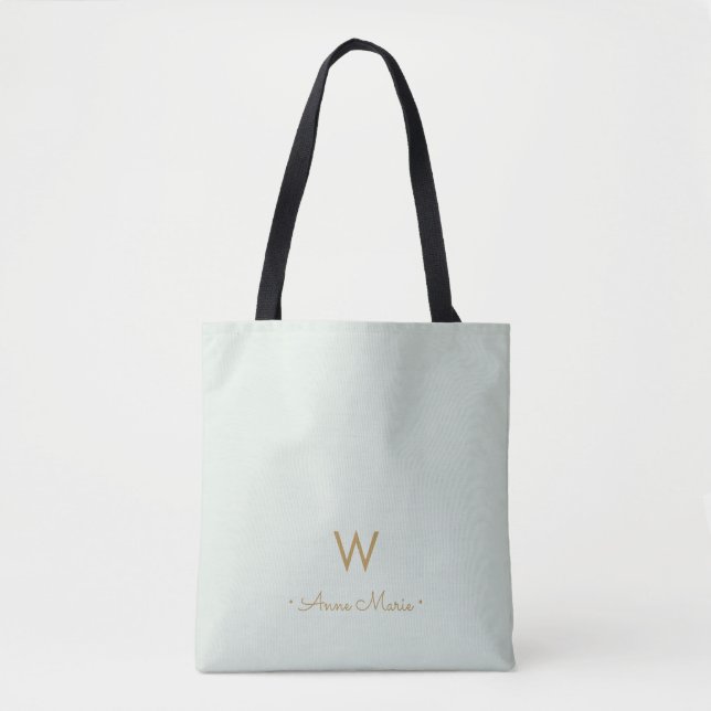 Modern Sage Green Gold Script Monogram (Vorderseite)