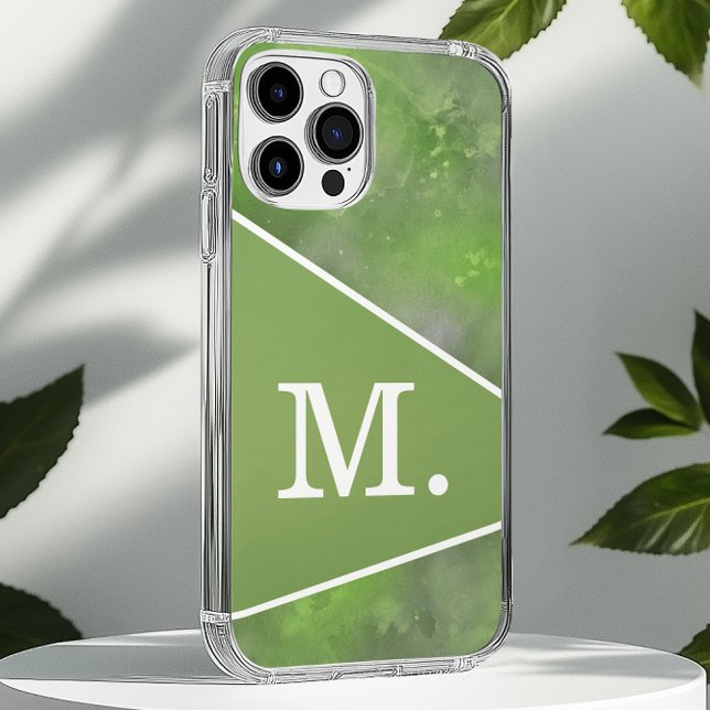 Modern Sage Green Monogram Case-Mate iPhone Hülle (Von Creator hochgeladen)