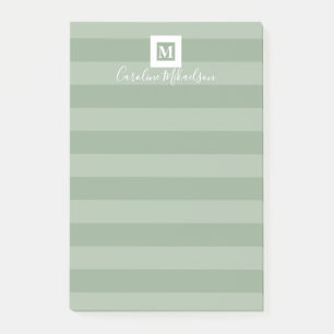 Modern Sage Green Monogram Post-it Klebezettel