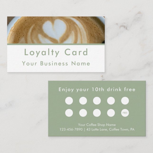 Modern Sage Green Photo Template Custom Treuekarte (Vorne/Hinten)