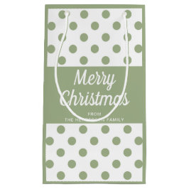 Modern Sage Green Script Frohe Weihnachten Kleine Geschenktüte