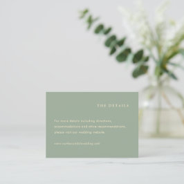 Modern Sage Green Simple Wedding Begleitkarte