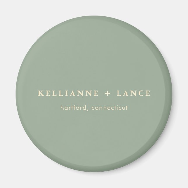 Modern Sage Green Simple Wedding Magnet (Vorne)
