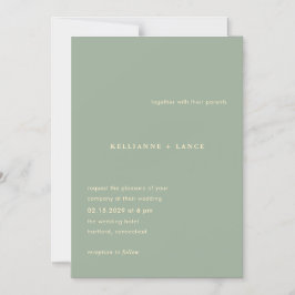 Modern Sage Green Simple Wedding Magneteinladung