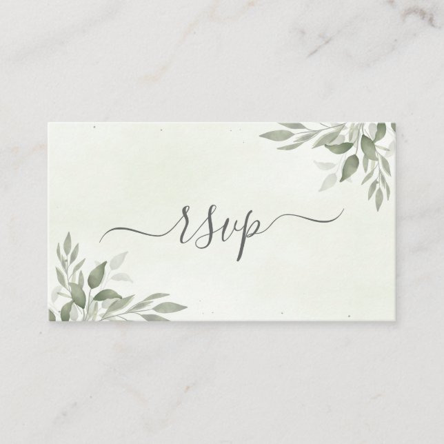 Modern Sage Greenery Wedding RSVP Enclosure Card Begleitkarte (Vorderseite)