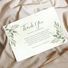 Modern Sage Greenery Wedding Thank You Card Begleitkarte