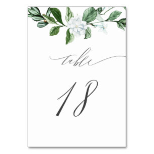 Modern Sage Greenery White Floral No 18 Wedding Tischnummer