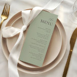 Modern Sage Jade Plum Elegant Wedding Menu Menükarte<br><div class="desc">Set the tone for your wedding reception or special event with this timeless and elegant printed menu design. Featuring a sage jade and plum layout with sophisticated script accents, this menu adds a refined touch to your table settings while guiding your guests through a delightful dining experience. Perfect for formal...</div>