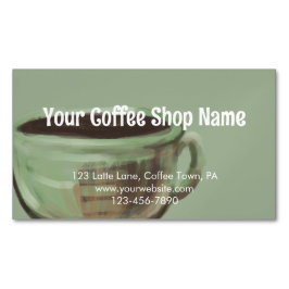 Modern Sage Unique Art Coffee Shop Promotional  Magnetische Visitenkarte
