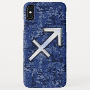 Modern Sagittarius Zodiac Sign Navy Digital Camo iPhone XS Max Hülle