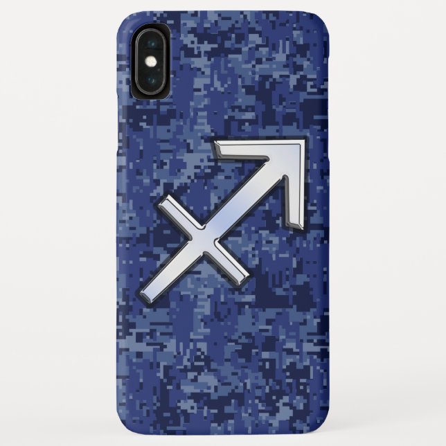 Modern Sagittarius Zodiac Sign Navy Digital Camo Case-Mate iPhone Hülle (Rückseite)