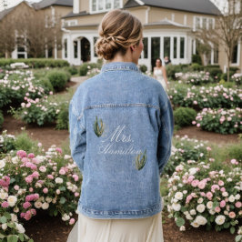 Modern Saguaro Cactus Wedding Mrs. bride Jeansjacke