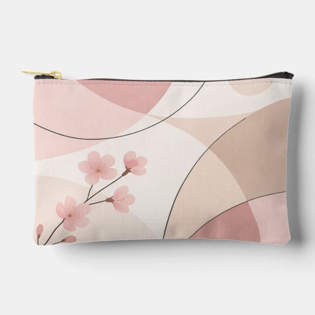 Modern Sakura Minimalist Geometric Accessory Pouch Zubehörtasche (Vorderseite)