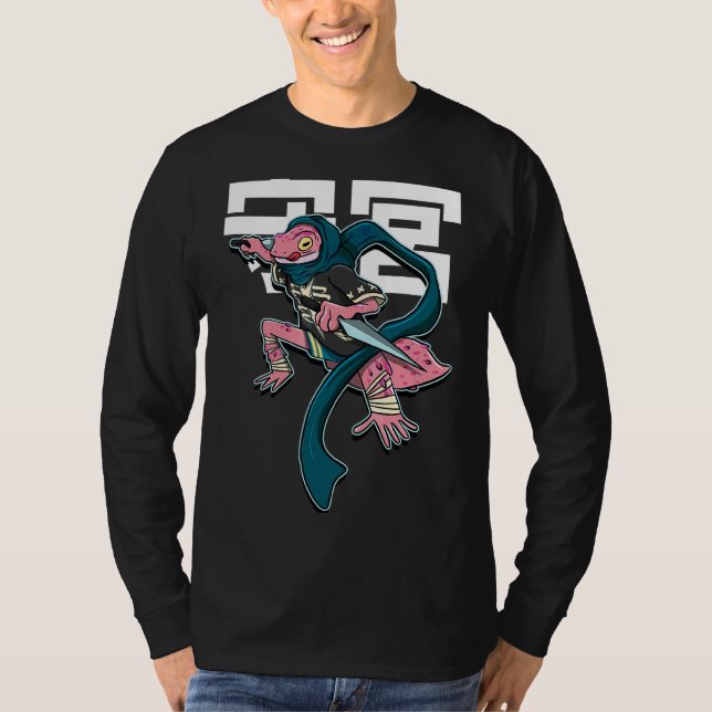 Modern Samurai Leopard Gecko Lizard Reptile T-Shirt (Vorderseite)