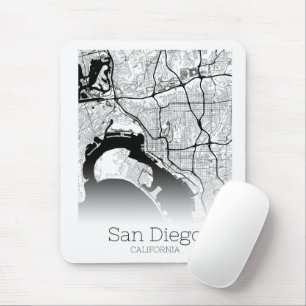 Modern San Diego City Map Mousepad