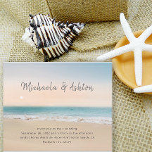 Modern Sandy Beach Hochzeitseinladung Postkarte