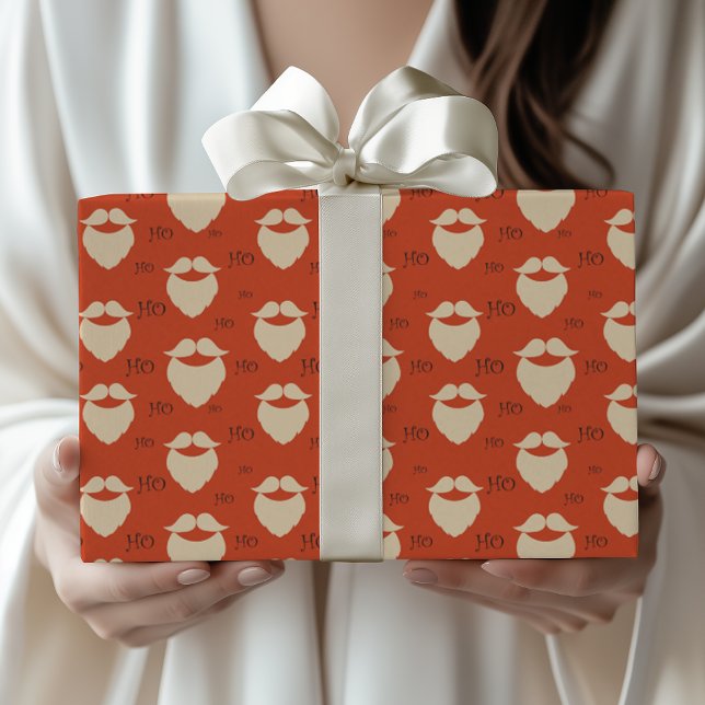 Modern Santa Claus Ho Ho Ho Weihnachten Geschenkpapier (Von Creator hochgeladen)