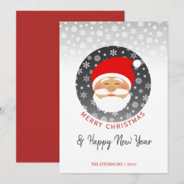 Modern Santa Claus Red Christmas Feiertagskarte