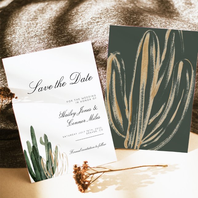 Modern Saquaro Cactus Save the Date Einladung (Von Creator hochgeladen)