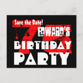 Modern Save the Date 75. Geburtstagsparty V21 Ankündigungspostkarte