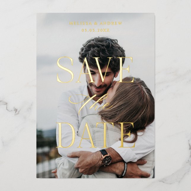 Modern Save the Date Foil Einladung (Vorderseite)