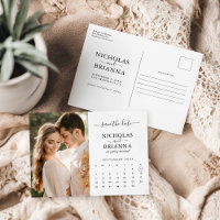 Modern Save the Date Foto von Calendar Simple Eleg