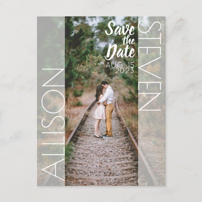 Modern Save the Date gestaltete Postkarte (Vorderseite)