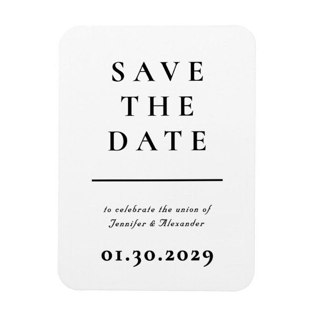 Modern Save the Date Magnet (Vertikal)