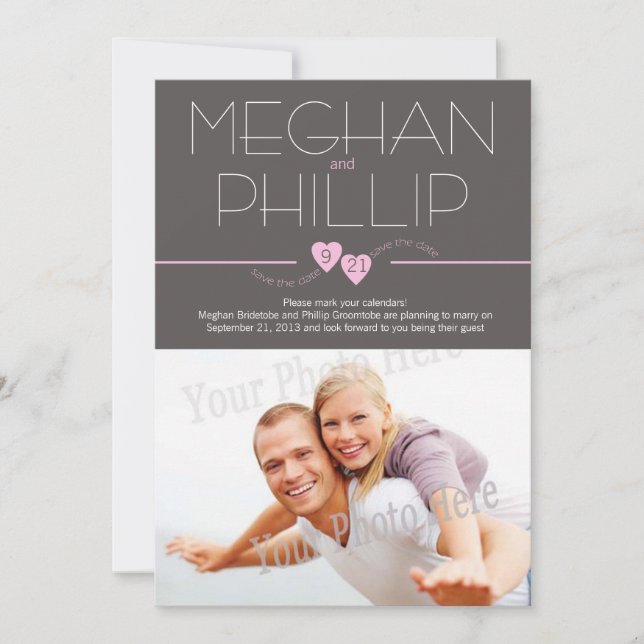 Modern Save the Date mit Foto (Vorderseite)