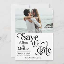 Modern Save the Date mit Foto - Sie sagte ja Einladung