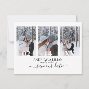 Modern Save the Date Monogram Fotolage Einfach Einladung