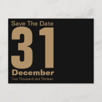 Modern Save the Date Postcard Gold