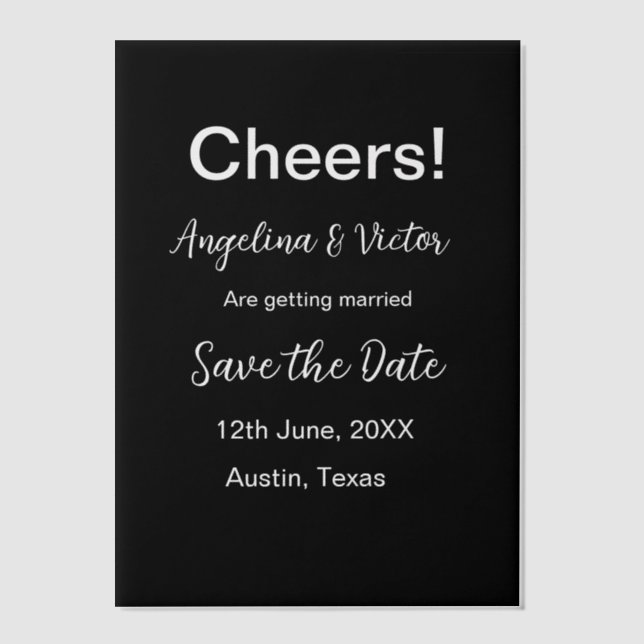 Modern Save the Date schlicht und elegant (Vorderseite)