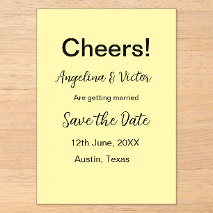 Modern Save the Date schlicht und elegant Acryleinladungen