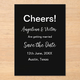 Modern Save the Date schlicht und elegant Acryleinladungen