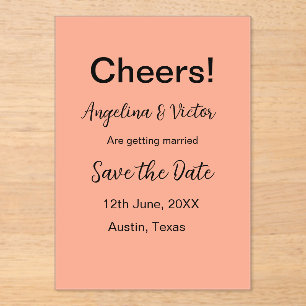 Modern Save the Date schlicht und elegant Acryleinladungen
