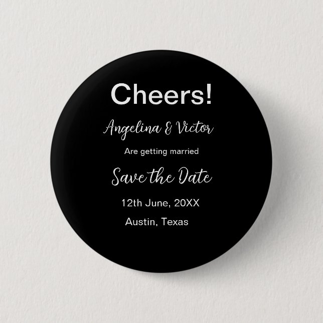 Modern Save the Date schlicht und elegant Button (Vorderseite)