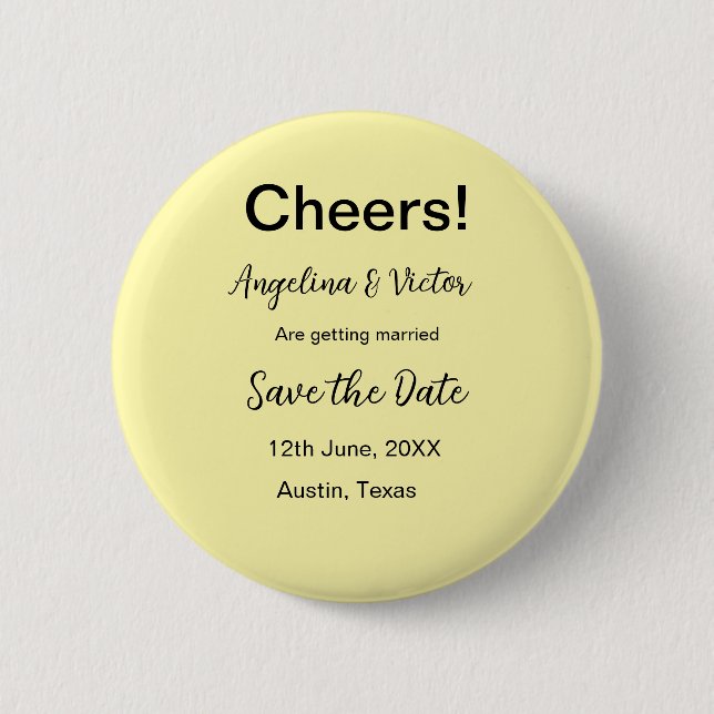Modern Save the Date schlicht und elegant Button (Vorderseite)