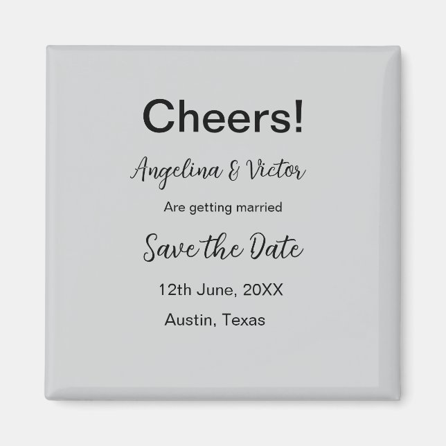 Modern Save the Date schlicht und elegant Magnet (Vorne)