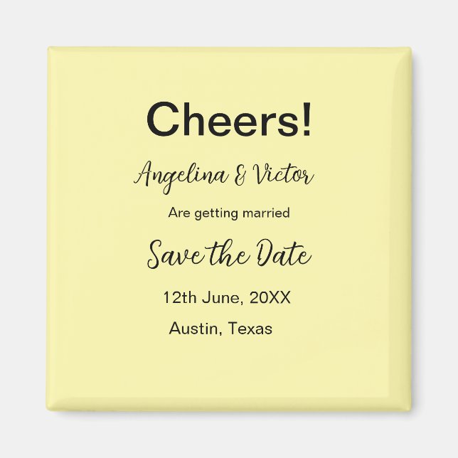 Modern Save the Date schlicht und elegant Magnet (Vorne)