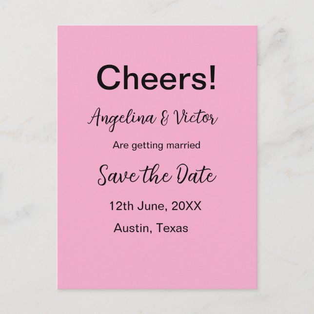 Modern Save the Date schlicht und elegant Postkarte (Vorderseite)