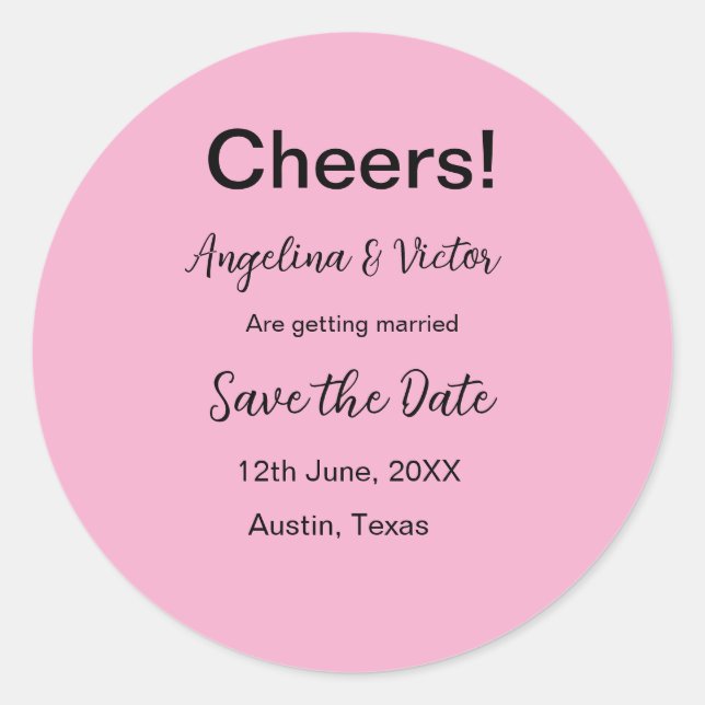 Modern Save the Date schlicht und elegant Runder Aufkleber (Vorderseite)