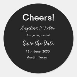 Modern Save the Date schlicht und elegant Runder Aufkleber