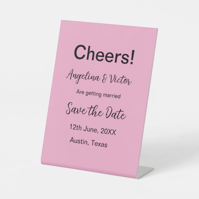 Modern Save the Date schlicht und elegant Sockelschild (Vorderseite)