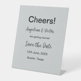 Modern Save the Date schlicht und elegant Sockelschild