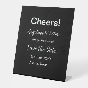 Modern Save the Date schlicht und elegant Sockelschild