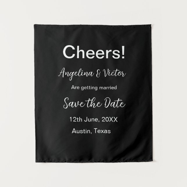 Modern Save the Date schlicht und elegant Wandteppich (Vorderseite)